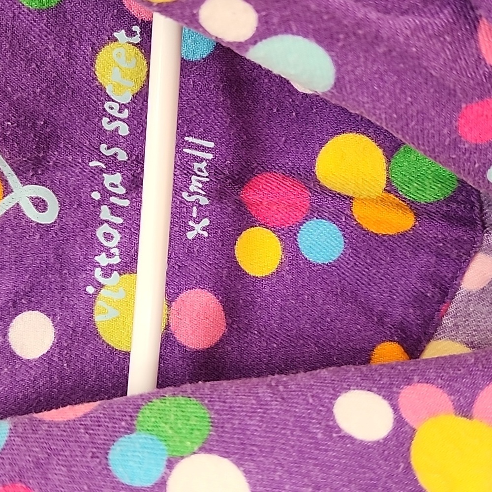 💜 VICTORIA'S SECRET Flannel Purple POLKA DOT Pajama Set 💜 - Picture 9 of 16